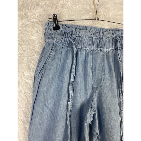 HOLLISTER High Rise Blue Chambray Denim Paperback Joggers Womens SZ S - Picture 2 of 13